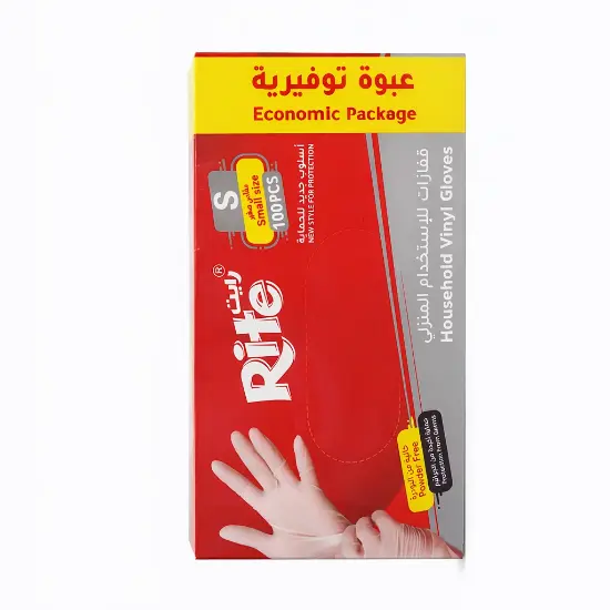 صورة قفازات جونتي S شفافة 90 حبة رايت – موديل 7664